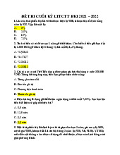 Đề Thi Cuối Kỳ Lý Thuyết Tài Chính Tiền Tệ HKI 2021 | Trường Đại học Kinh Tế - Luật
