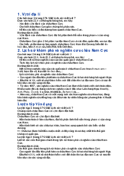 Giải Sgk Địa lí 7 Bài 22: Vị trí địa lí, lịch sự khám phá và nghiên cứu châu Nam Cực - Chân trời sáng tạo