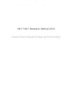 KEY TEST Research Method 2015