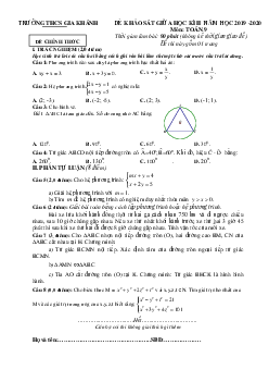 Đề khảo sát giữa kỳ 2 Toán 9 năm 2019 – 2020 trường THCS Gia Khánh – Vĩnh Phúc