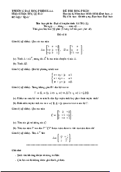 Đề và đáp án thi cuối kì 2020 -  đại số tuyến tính | Trường Đại học Phenika