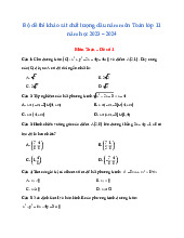 Bộ đề thi khảo sát chất lượng đầu năm môn Toán lớp 11 năm học 2023 - 2024