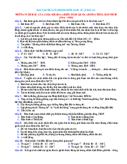Trắc nghiệm Sử 12 bài 18 có đáp án:Những năm đầu của cuộc kháng chiến toàn quốc chống thực dân pháp (1946 – 1950)