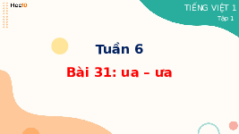 Giáo án điện tử Tiếng việt 1 bài 31 Cánh diều: Học vần: Ua, ưa