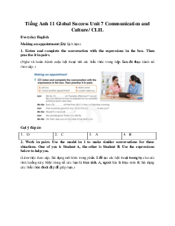Giải Unit 7 Communication and Culture/ CLIL | Tiếng Anh 11 Global Success