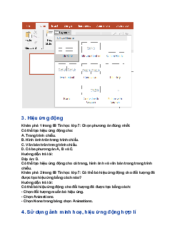 Giải SGK Tin học 7 Bài 12: Sử dụng ảnh minh họa, hiệu ứng động trong bài trình chiếu| Chân trời sáng tạo