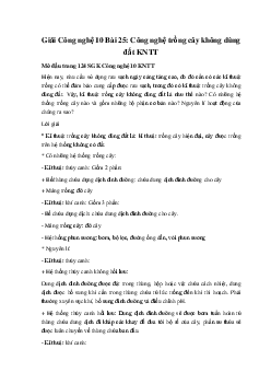 Giải Công nghệ 10 Bài 25: Công nghệ trồng cây không dùng đất KNTT