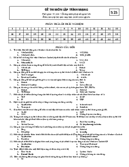Đề thi cuối kỳ môn Lập trình mạng | Đại học Bách khoa Hà Nội