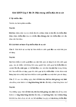 Giải KHTN 8 Bài 20: Hiện tượng nhiễm điện do cọ xát | Kết nối tri thức