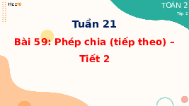 Giáo án điện tử Toán 2 Chương 3 Cánh diều: Phép chia