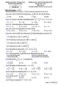 Đề học kỳ 2 Toán 8 năm 2022 – 2023 phòng GD&ĐT Xuân Trường – Nam Định