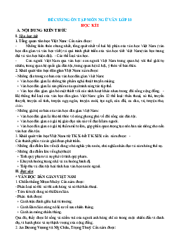 Đề cương ôn tập ngữ văn 10 HK1 (Có đáp án)