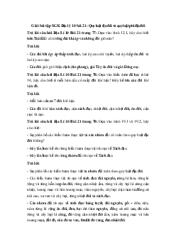 Giải bài tập SGK Địa lý 10 bài 21