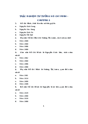 Trắc nghiệm ôn tập Chương 2 - Tư tưởng Hồ Chí Minh | Trường Đại học Mở Thành phố Hồ Chí Minh