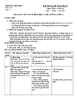 Giáo án Toán 2 sách Cánh diều (Cả năm) | Tuần 35