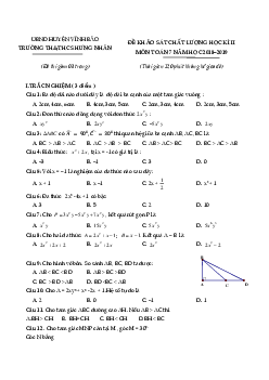 Đề KSCL học kỳ 2 Toán 7 năm 2018 – 2019 trường Hưng Nhân – Hải Phòng