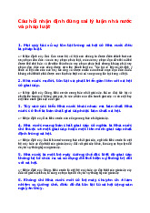 Câu hỏi đúng sai về lý luận nhà nước và pháp luật | Pháp Luật Đại Cương | Trường Đại học Hà Nội