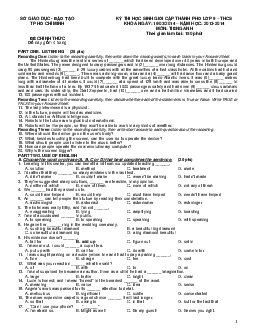 Đề thi chọn học sinh giỏi cấp thành phố (TP HCM) lớp 9 THCS năm học 2013-2014