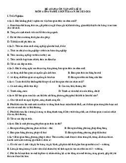 Đề cương ôn tập giữa học kì 2 môn Công nghệ 11 sách Kết nối tri thức với cuộc sống