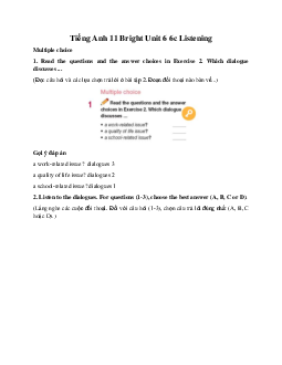 Giải Tiếng Anh 11 Unit 6 6c Listening | Bright