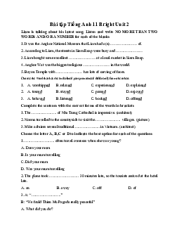 Giải Bài tập Tiếng Anh 11 Unit 2 | Bright