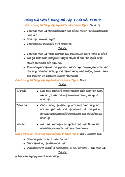 Giải SGK Tiếng Việt 5 trang 96 Bài 17: Viết: Tìm ý cho đoạn văn giới thiệu nhân vật trong một cuốn sách - Kết nối tri thức (Tập 1)