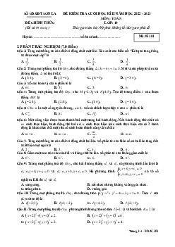 Đề kiểm tra cuối học kì 2 Toán 10 năm 2022 – 2023 sở GD&ĐT Sơn La