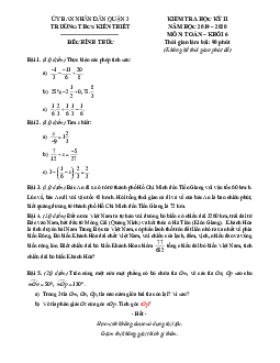 Đề thi HK2 Toán 6 năm 2019 – 2020 trường THCS Kiến Thiết – TP HCM