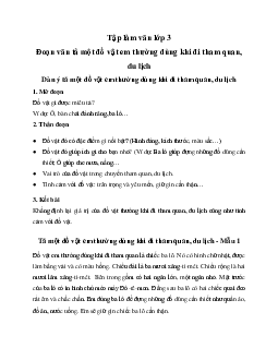 Đoạn văn tả một đồ vật em thường dùng khi đi tham quan, du lịch | Tập làm văn lớp 3 Chân trời sáng tạo