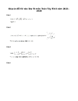 Đề thi vào 10 môn Toán năm 2023 - 2024 sở GD&ĐT Tây Ninh