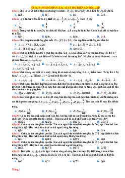 TOP 30 câu trắc nghiệm công thức nhân xác suất