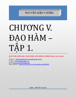 Chuyên đề đạo hàm – Nguyễn Bảo Vương