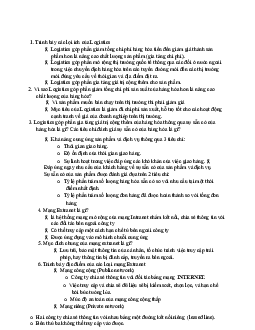 Câu hỏi ôn tập môn quản trị logistic