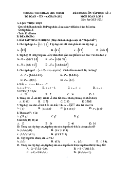 Đề cương Toán 6 học kì 1 năm 2023 – 2024 trường THCS Phan Chu Trinh – Hà Nội