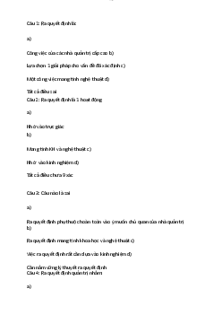 Trắc nghiệm quản trị học chương 4