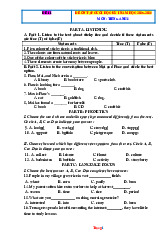 Đề Kiểm Tra HK1 Anh 8 Global Success 2025-2026 Có Đáp Án File Nghe-Đề 11