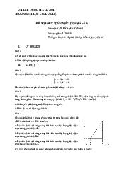 Đề thi kết thúc môn học - Vật lý đại cương 2 | Trường Đại học Công nghệ, Đại học Quốc gia Hà Nội