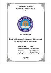 Sử dụng một số phương pháp nhằm đánh giá lựa chọn dự án đầu tư của Vinamilk | Bài thảo luận quản trị tài chính