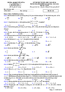 Đề thi thử Toán vào lớp 10 năm 2023 – 2024 phòng GD&ĐT Yên Dũng – Bắc Giang