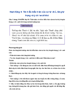 Giải Hoạt động trải nghiệm 10 Cánh diều: Hoạt động 4 chủ đề 2