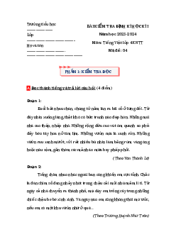 Đề thi Tiếng Việt lớp 4 học kì 1 Kết nối tri thức năm 2023 - Đề 4