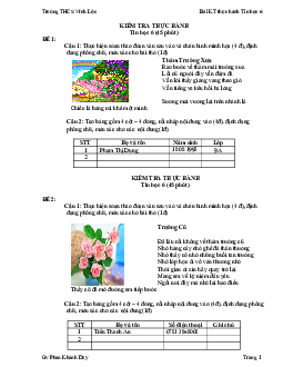 Kiểm tra thực hành Tin học 6 Trường THCS Vĩnh Lộc