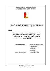 Báo cáo Thực tập Cơ bản: Thiết kế Mạch Nguyên lý và In | Thực tập cơ bản | Trường Đại học Bách khoa Hà Nội