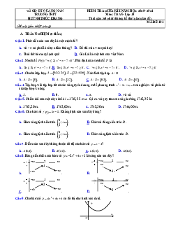 Đề thi giữa HK1 Toán 10 năm 2020 – 2021 trường THPT Huỳnh Thúc Kháng – Quảng Nam