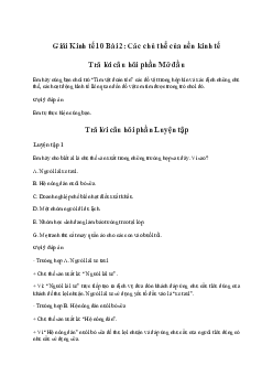Giải Kinh tế 10 Bài 2: Các chủ thể của nền kinh tế | Cánh diều