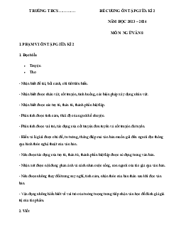 Đề cương ôn tập giữa học kì 2 môn Ngữ văn 8 sách Kết nối tri thức với cuộc sống