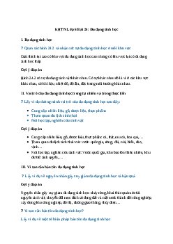 Giải KHTN Lớp 6 Bài 24: Đa dạng sinh học | Cánh diều