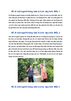 Viết đoạn văn kể về một người hàng xóm mà em quý mến | Tập làm văn 4