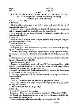 Giáo án môn Lịch Sử Lớp 8 kết nối tri thức học kỳ 1