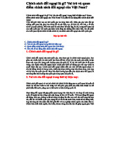 Chính sách đối ngoại Việt Nam: Định nghĩa, Vai trò và Quan điểm